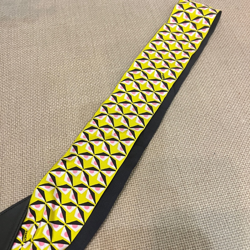 Fendi Yellow and Black Geometric Belt
